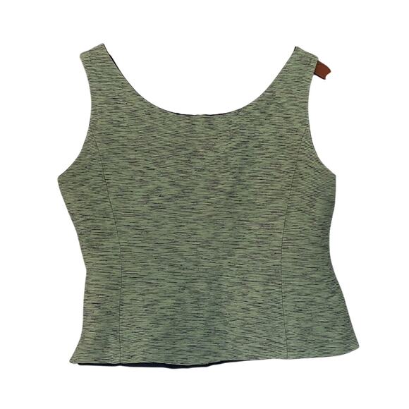 Green/Black Silk Blend Cropped Tank/Sleeveless Blouse/Top, Size 8P - Picture 2 of 14